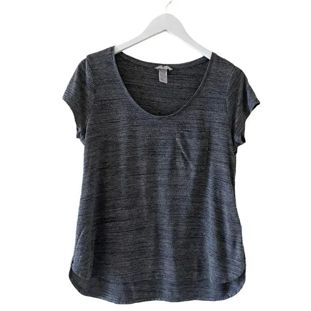 H&M Womens’ Heather Gray Round Neck Running Yoga Sporty SZ M #1109